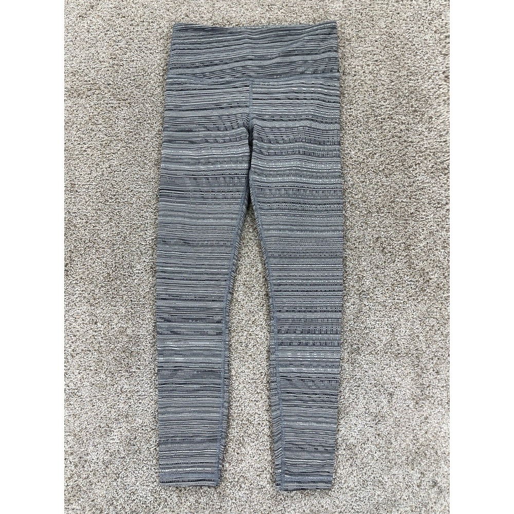 Athleta Leggings Womens XS Gray Yoga Athletic Jacquard Chatutanga Mid Rise Ankle